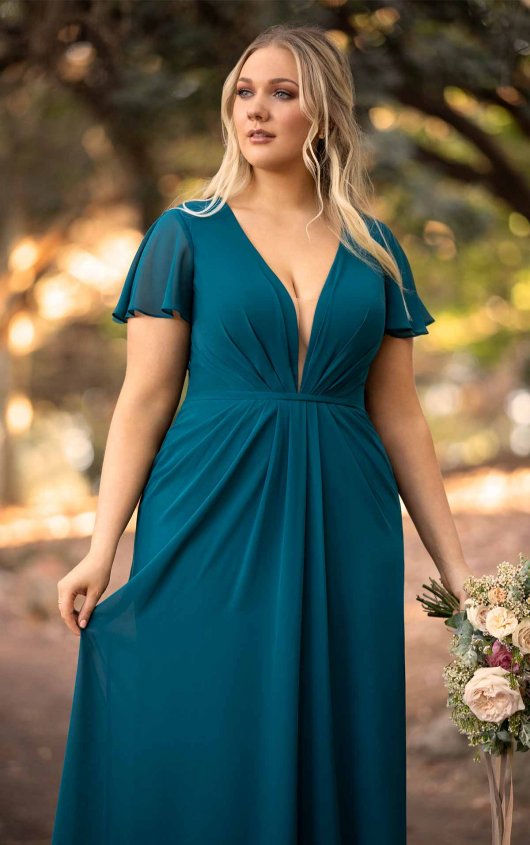 Off Shoulder Dark Green Satin Mermaid Emerald Satin Bridesmaid Dresses With  Long Ruffles Plus Size Wedding Guest Gown 225N From Nanna11, $77.39 |  DHgate.Com